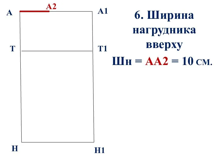 А А1 Т Н Т1 Н1 6. Ширина нагрудника вверху Шн