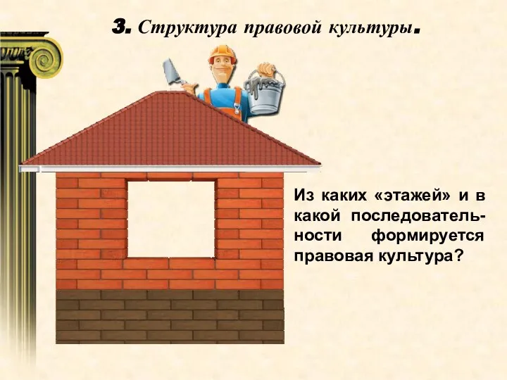 3. Структура правовой культуры. Из каких «этажей» и в какой последователь-ности формируется правовая культура?