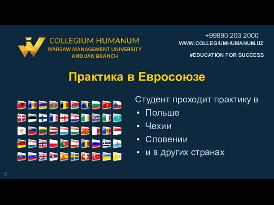 Практика в Евросоюзе Студент проходит практику в Польше Чехии Словении и в других странах