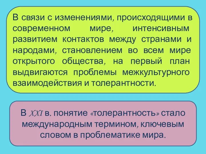 В связи с изменениями, происходящими в современном мире, интенсивным развитием контактов