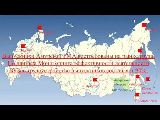 Выпускники Амурской ГМА востребованы на рынке труда. По данным Мониторинга эффективности