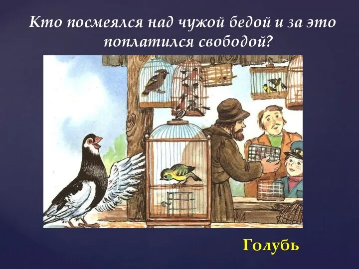 Кто посмеялся над чужой бедой и за это поплатился свободой? Голубь