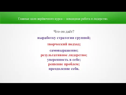 Главные цели верёвочного курса— командная работа и лидерство. Что он даёт?