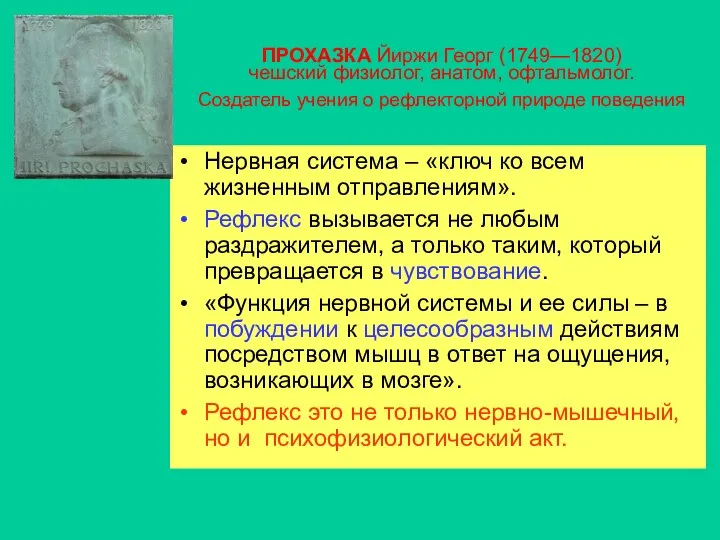 ПРОХАЗКА Йиржи Георг (1749—1820) чешский физиолог, анатом, офтальмолог. Создатель учения о