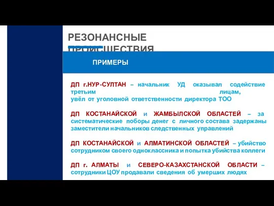 РЕЗОНАНСНЫЕ ПРОИСШЕСТВИЯ ДП г.НУР-СУЛТАН – начальник УД оказывал содействие третьим лицам,