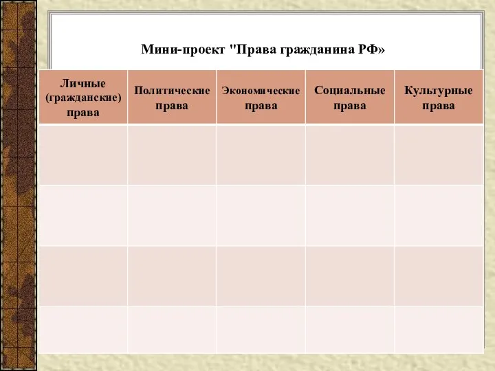 Мини-проект "Права гражданина РФ»