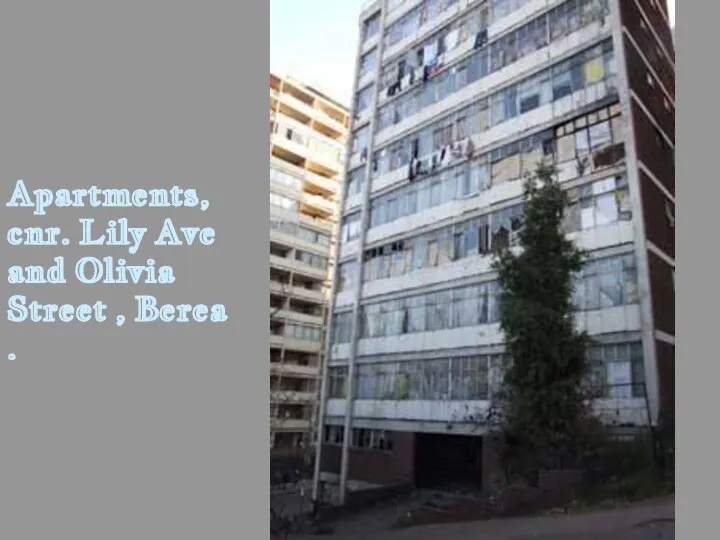 Apartments, cnr. Lily Ave and Olivia Street , Berea .