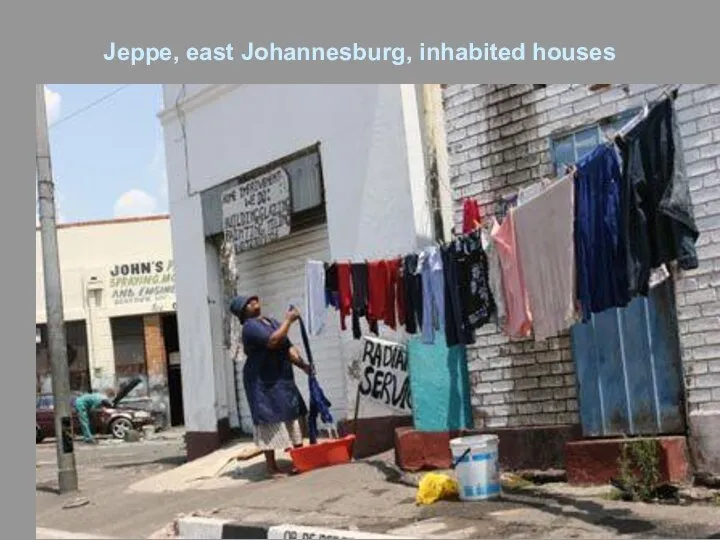 Jeppe, east Johannesburg, inhabited houses