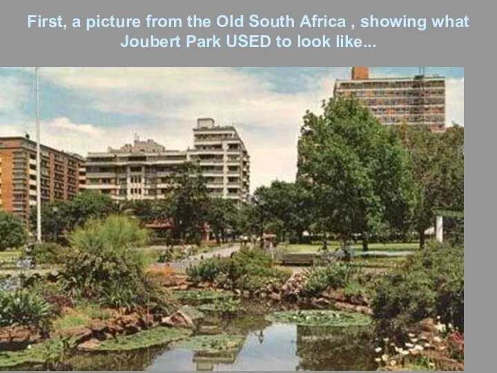 First, a picture from the Old South Africa , showing what