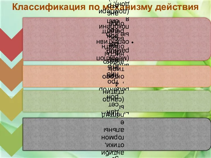 Классификация по механизму действия