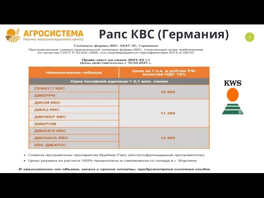 Рапс КВС (Германия)