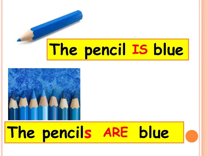 The pencil blue IS The pencils blue ARE