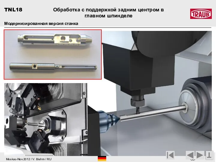 Обработка с поддержкой задним центром в главном шпинделе TNL18 Модернизированная версия станка T