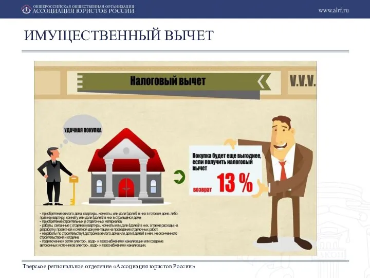 Тверское региональное отделение «Ассоциация юристов России» ИМУЩЕСТВЕННЫЙ ВЫЧЕТ