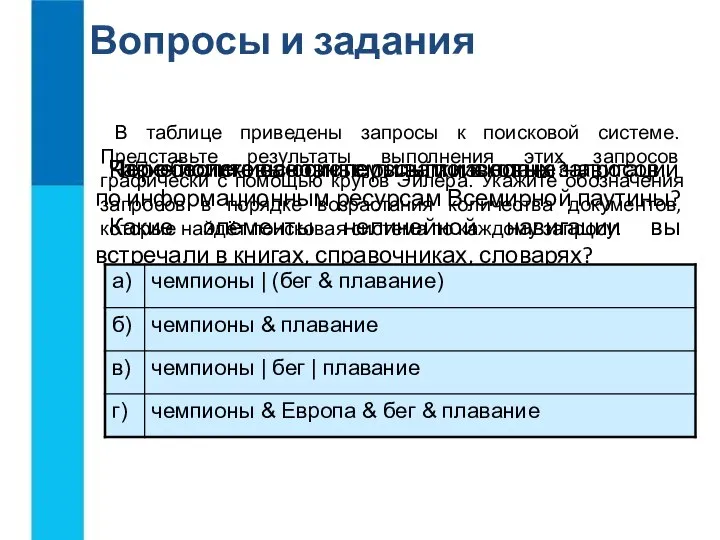 Вопросы и задания Что обеспечивают гиперссылки в плане навигации по информационным