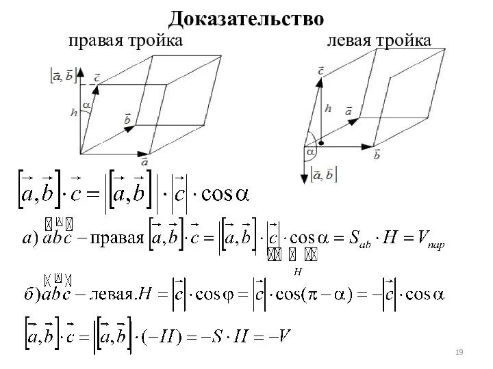 Доказательство правая тройка левая тройка