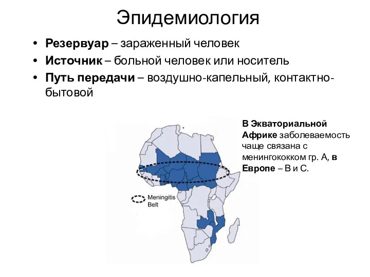 Эпидемиология Резервуар – зараженный человек Источник – больной человек или носитель
