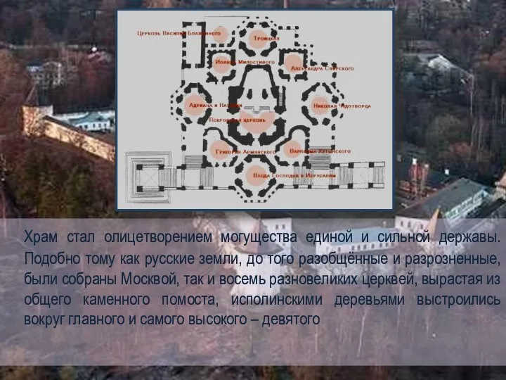 Храм стал олицетворением могущества единой и сильной державы. Подобно тому как