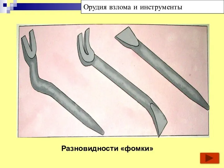 Разновидности «фомки» Орудия взлома и инструменты