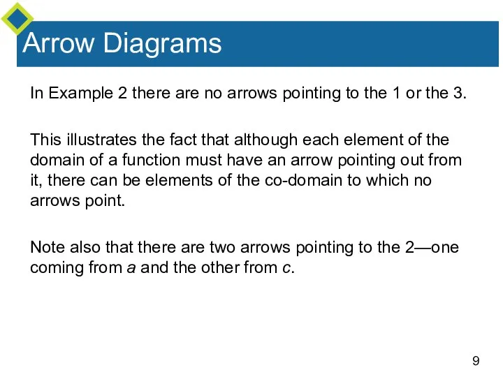 Arrow Diagrams In Example 2 there are no arrows pointing to