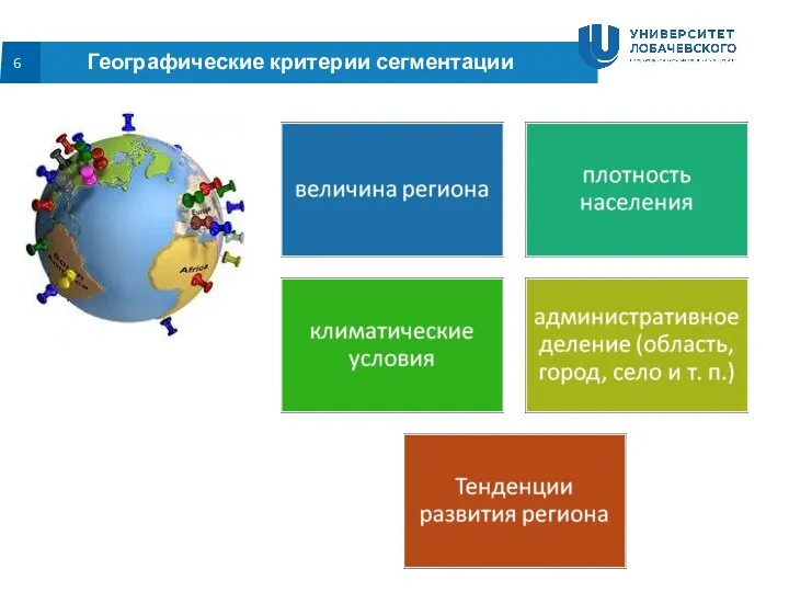 6 Географические критерии сегментации