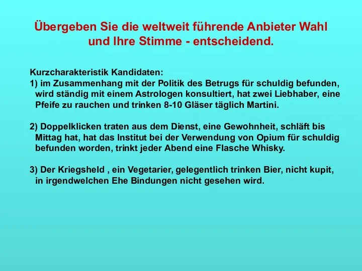 Übergeben Sie die weltweit führende Anbieter Wahl und Ihre Stimme -