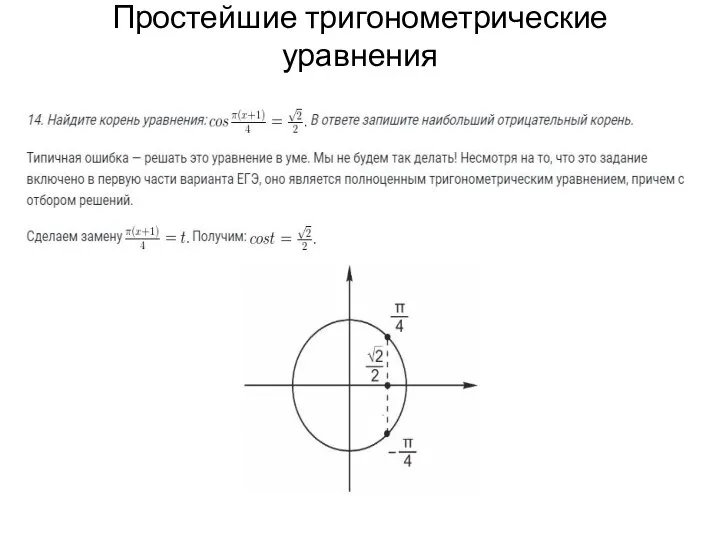 Простейшие тригонометрические уравнения