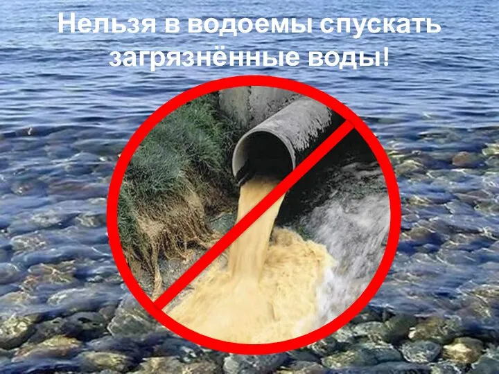 Нельзя в водоемы спускать загрязнённые воды!
