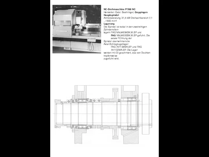 NC-Drehmaschine P 560 NC Hersteller: Gebr. Boehringer, Goppingen Hauptspindel Antriebsleistung 31,5