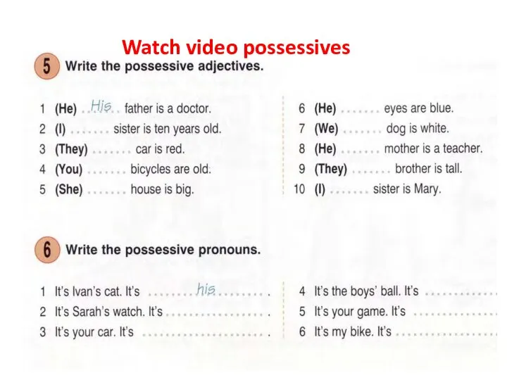 Watch video possessives