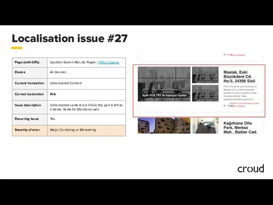 Localisation issue #27