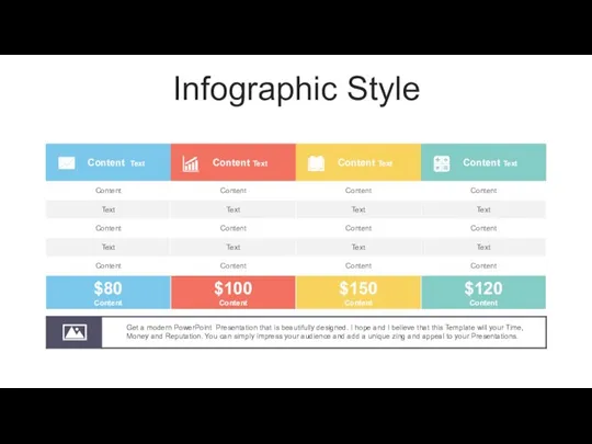 Infographic Style Get a modern PowerPoint Presentation that is beautifully designed.