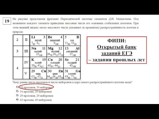 19 ФИПИ: Открытый банк заданий ЕГЭ – задания прошлых лет