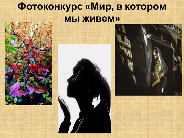 Фотоконкурс «Мир, в котором мы живем»