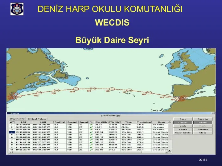 Büyük Daire Seyri WECDIS