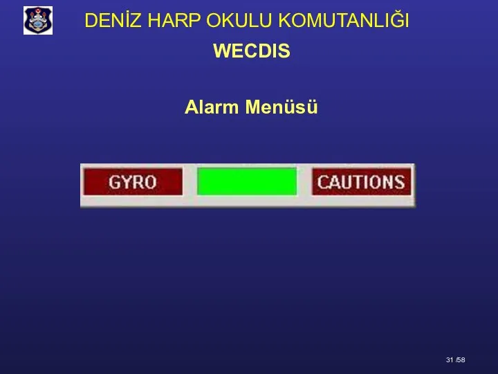 Alarm Menüsü WECDIS