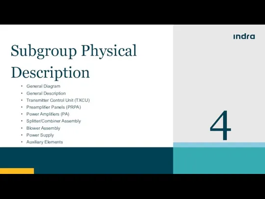 4 Subgroup Physical Description General Diagram General Description Transmitter Control Unit