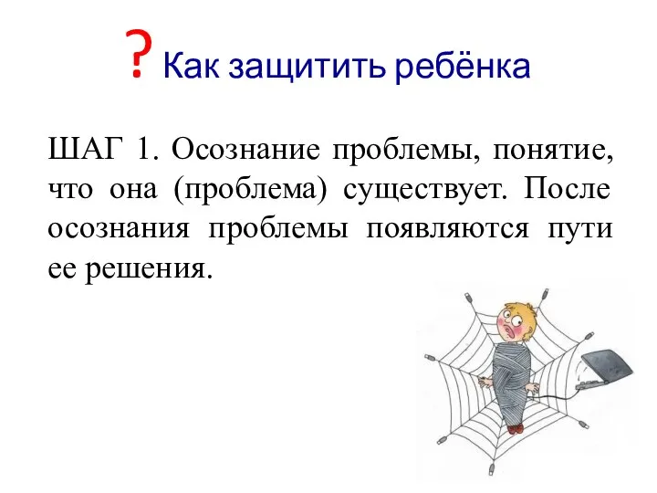 ШАГ 1. Осознание проблемы, понятие, что она (проблема) существует. После осознания