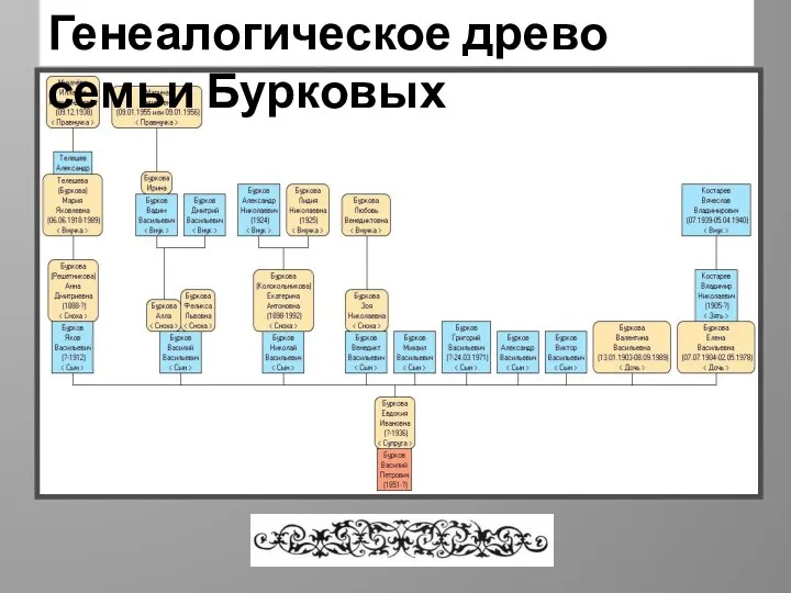 Генеалогическое древо семьи Бурковых