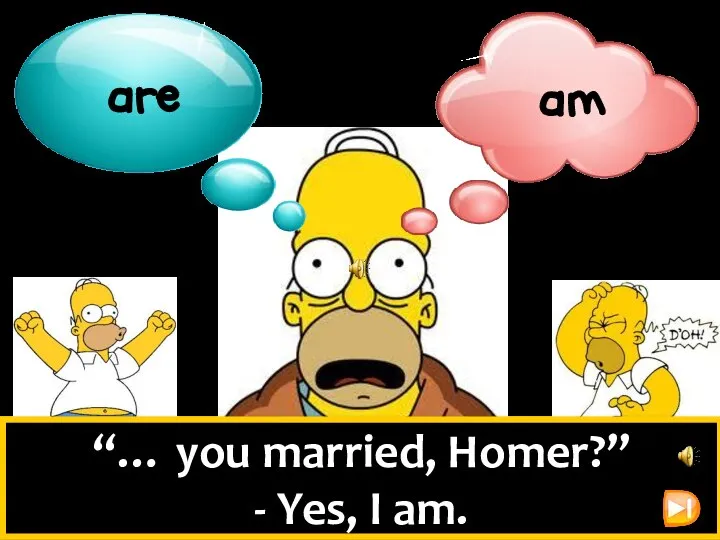 “… you married, Homer?” - Yes, I am.