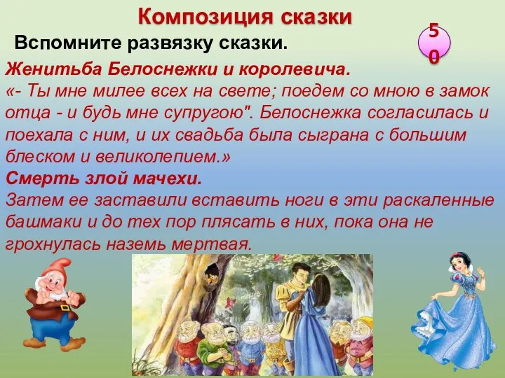 Женитьба Белоснежки и королевича. «- Ты мне милее всех на свете;