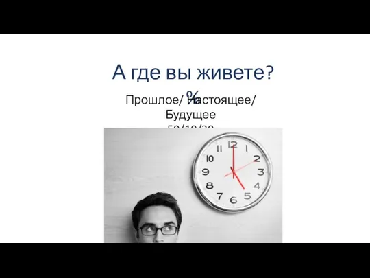 А где вы живете? % Прошлое/ Настоящее/ Будущее 50/10/30