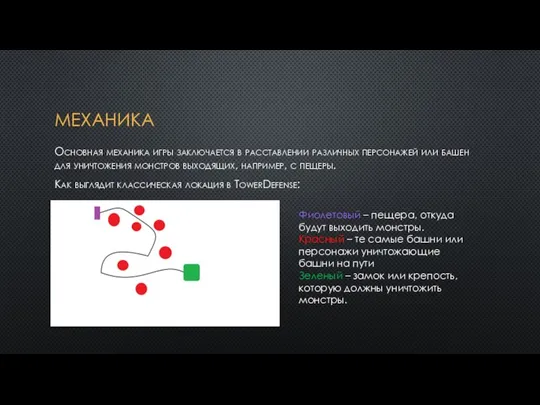 МЕХАНИКА Основная механика игры заключается в расставлении различных персонажей или башен