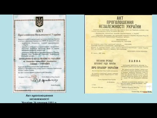Акт проголошення незалежності України 24 серпня 1991 р.