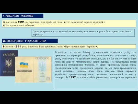 4 листопада 1991 р. Верховна рада прийняла Закон «Про державний кордон