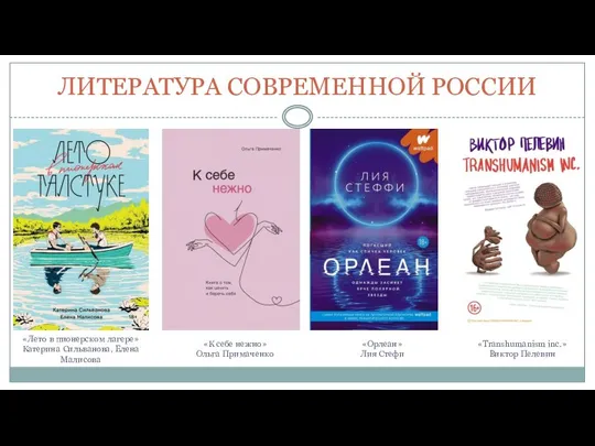 ЛИТЕРАТУРА СОВРЕМЕННОЙ РОССИИ «Лето в пионерском лагере» Катерина Сильванова, Елена Малисова