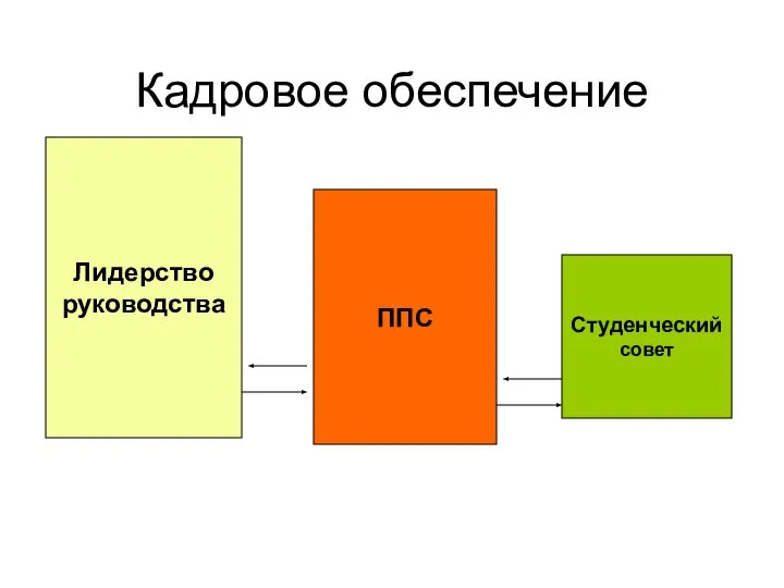 Кадровое обеспечение Лидерство руководства ППС Студенческий совет