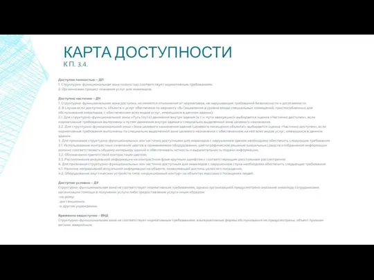 КАРТА ДОСТУПНОСТИ К П. 3.4.