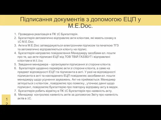 Підписання документів з допомогою ЕЦП у M.E.Doc. Проведена реалізація в ПК