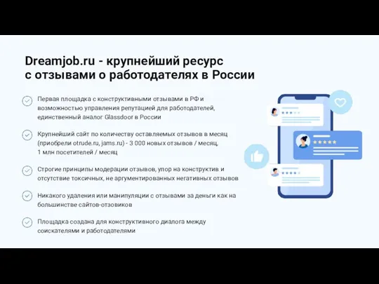 Первая площадка с конструктивными отзывами в РФ и возможностью управления репутацией